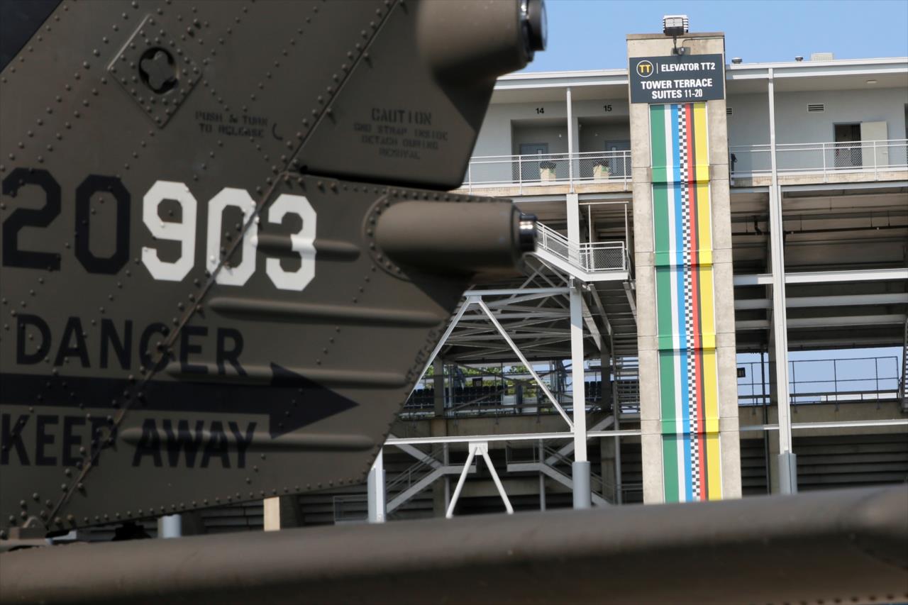 Military helicopter - Indianapolis 500 Qualifying Day 1 - By: Lisa Hurley -- Photo by: Lisa Hurley